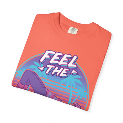 Feel the Burn Retro 80s Glute Thrust Pose Graphic Tee | Vintage Workout Shirt
