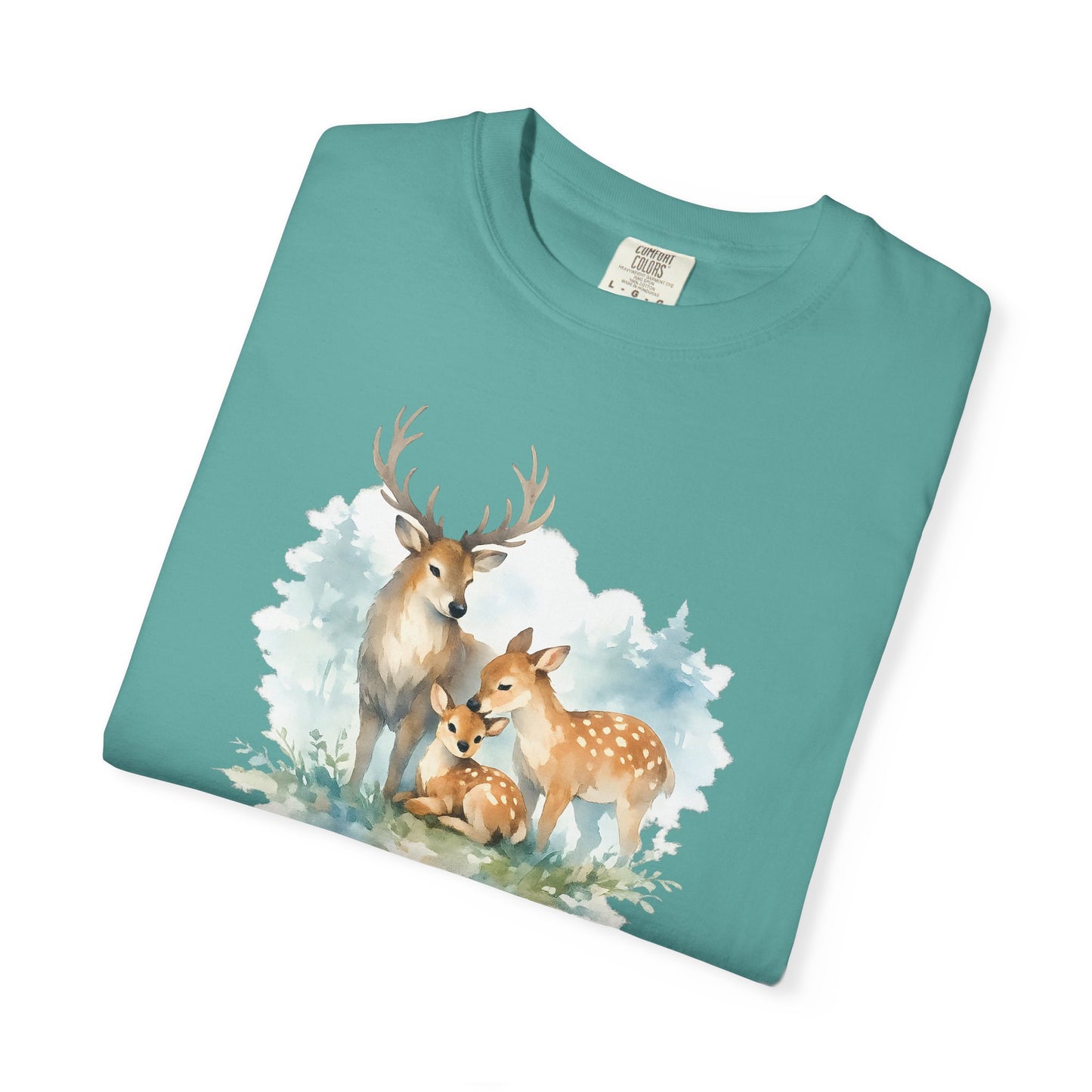 Watercolor Deer Family Tee | Forest Wildlife Art Shirt | Nature Lover Gift | Unisex