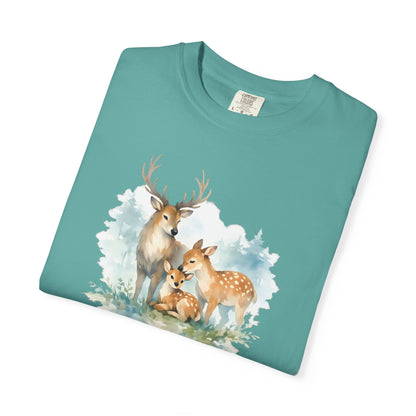 Watercolor Deer Family Tee | Forest Wildlife Art Shirt | Nature Lover Gift | Unisex
