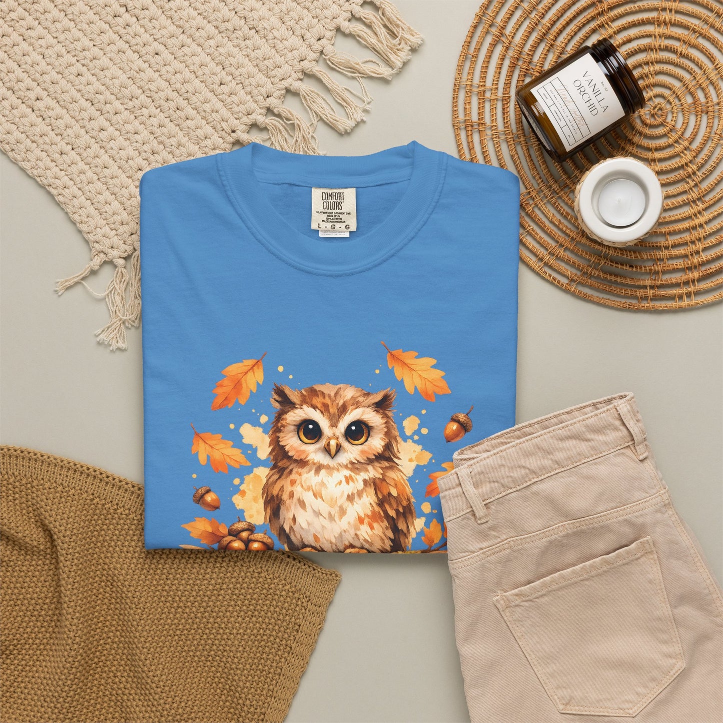 Watercolor Owl Graphic Tee | Autumn Wildlife Art Shirt | Owl Lover Gift