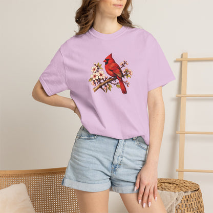 Cardinal Botanical Tee | Vintage Bird Art Shirt | Bird Watcher Gift