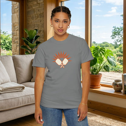 Pickleball Sun Badge Tee Pickler Vintage Minimalist Unisex Shirt