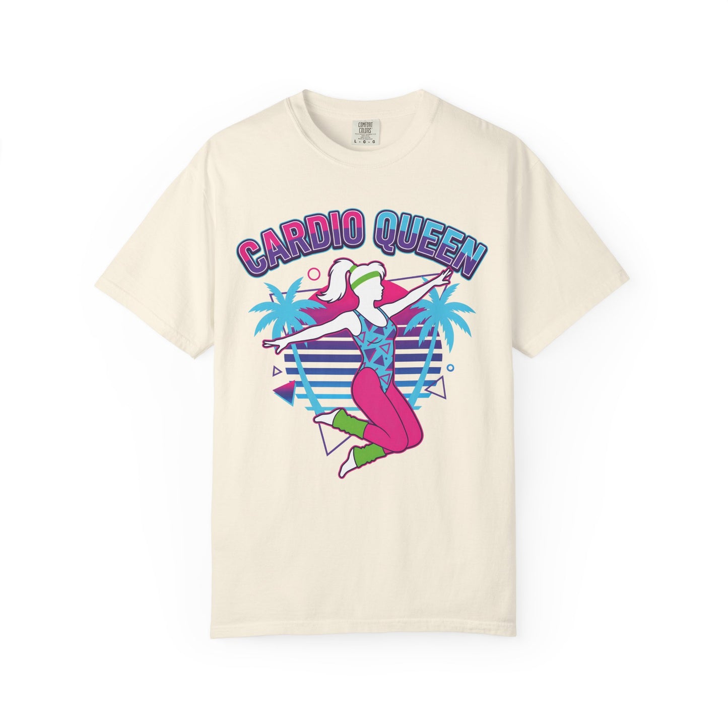 Cardio Queen Retro 80s Aerobics Graphic Tee | Vintage Workout Shirt Women