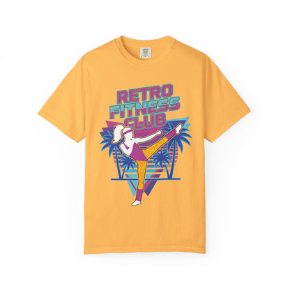 Retro Fitness Club High Kick 80s Tee | Vintage Aerobics Shirt Women