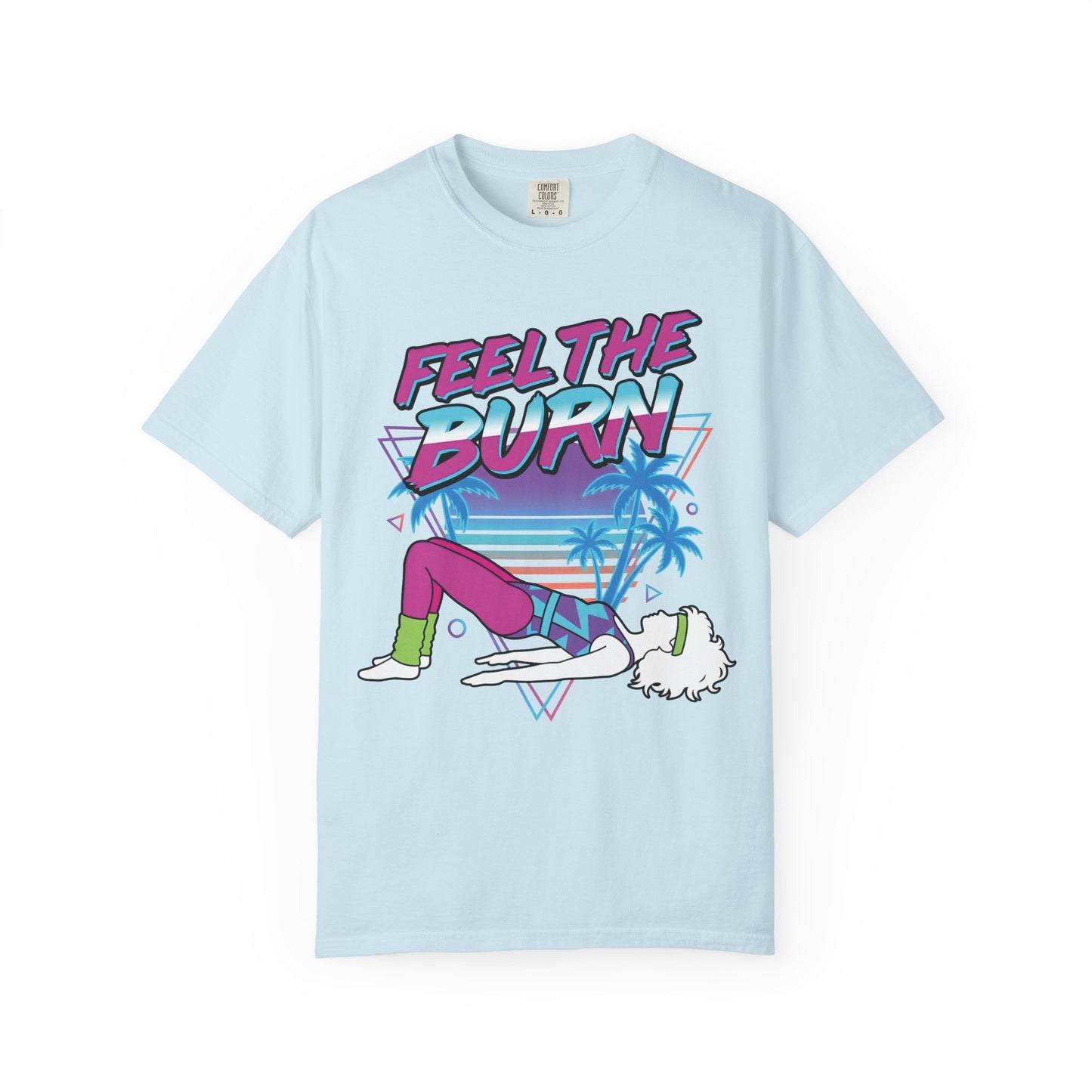 Feel the Burn Neon 80s Aerobics Graphic Tee | Retro Workout Shirt Women