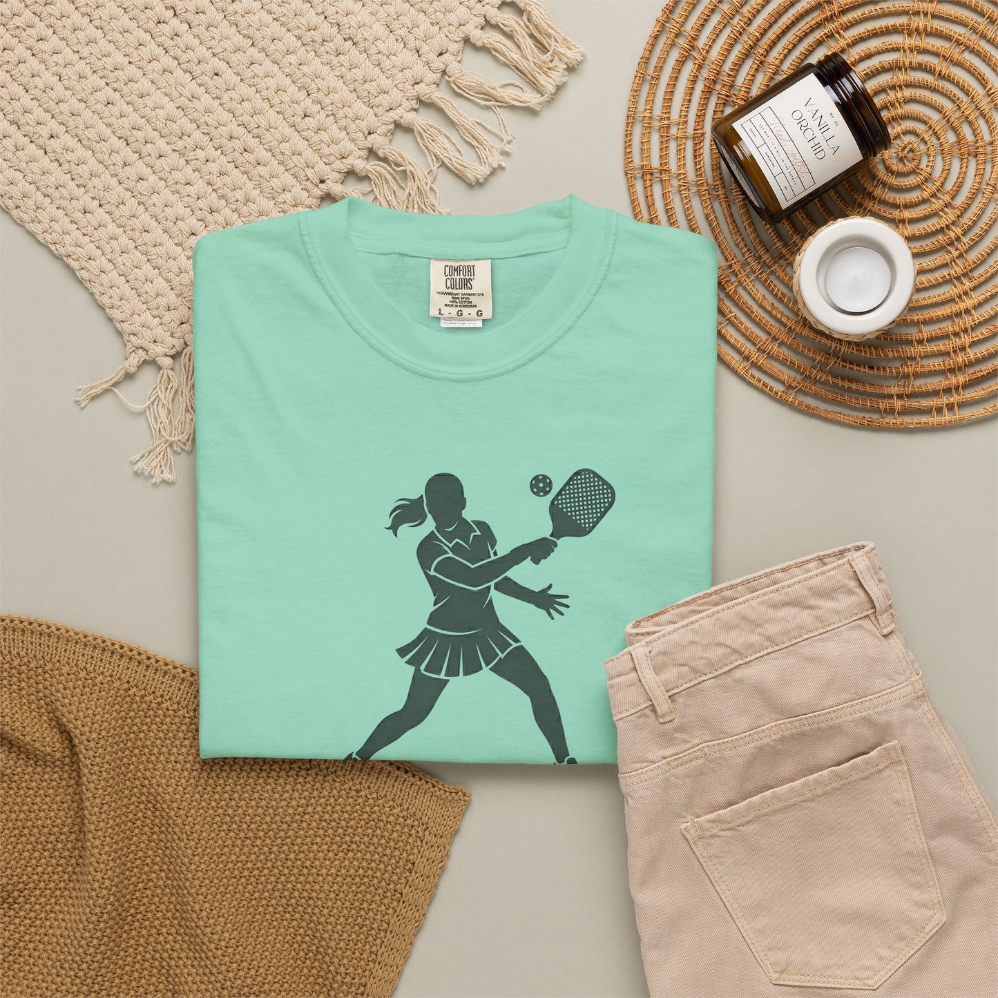 Pickleball Female Silhouette Icon Tee Minimalist Pickler Graphic Women T-Shirt