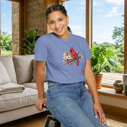 Cardinal Botanical Tee | Vintage Bird Art Shirt | Bird Watcher Gift