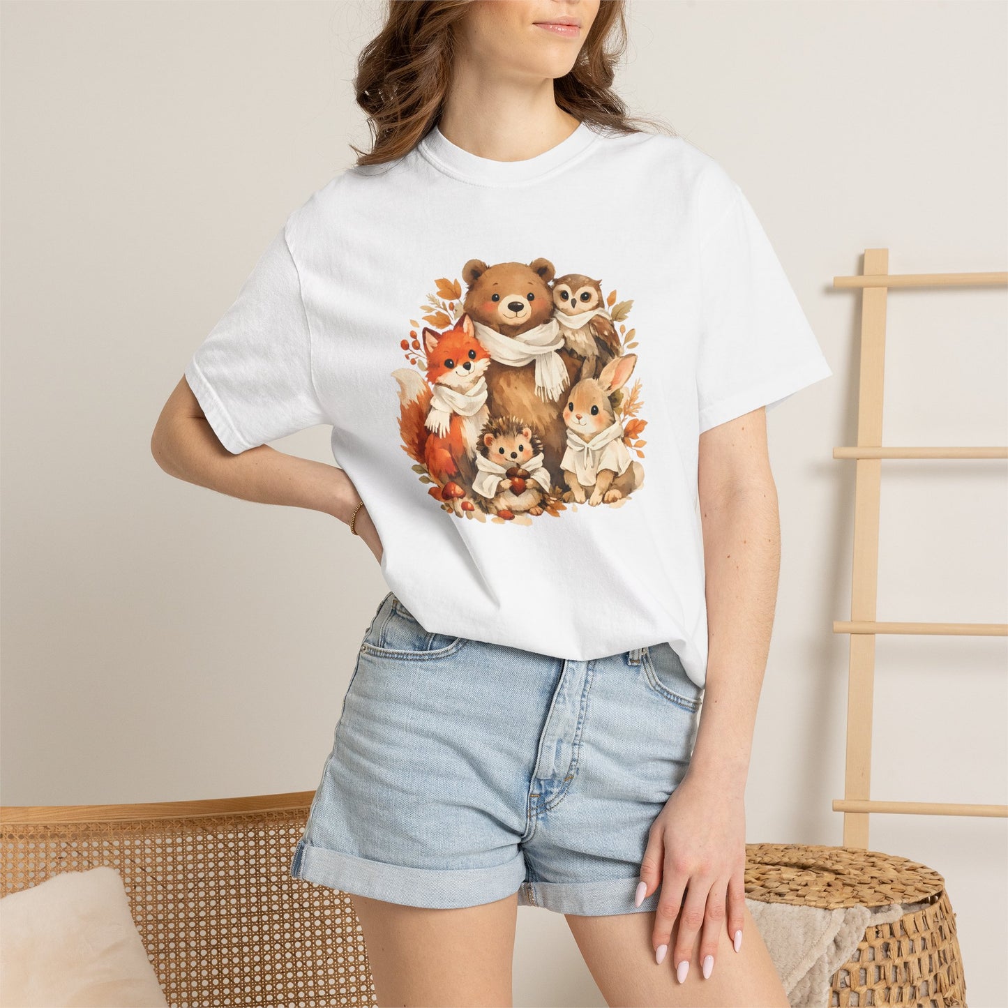 Woodland Friends Watercolor Tee | Forest Animal Gift Shirt | Wildlife Art | Nature Lover