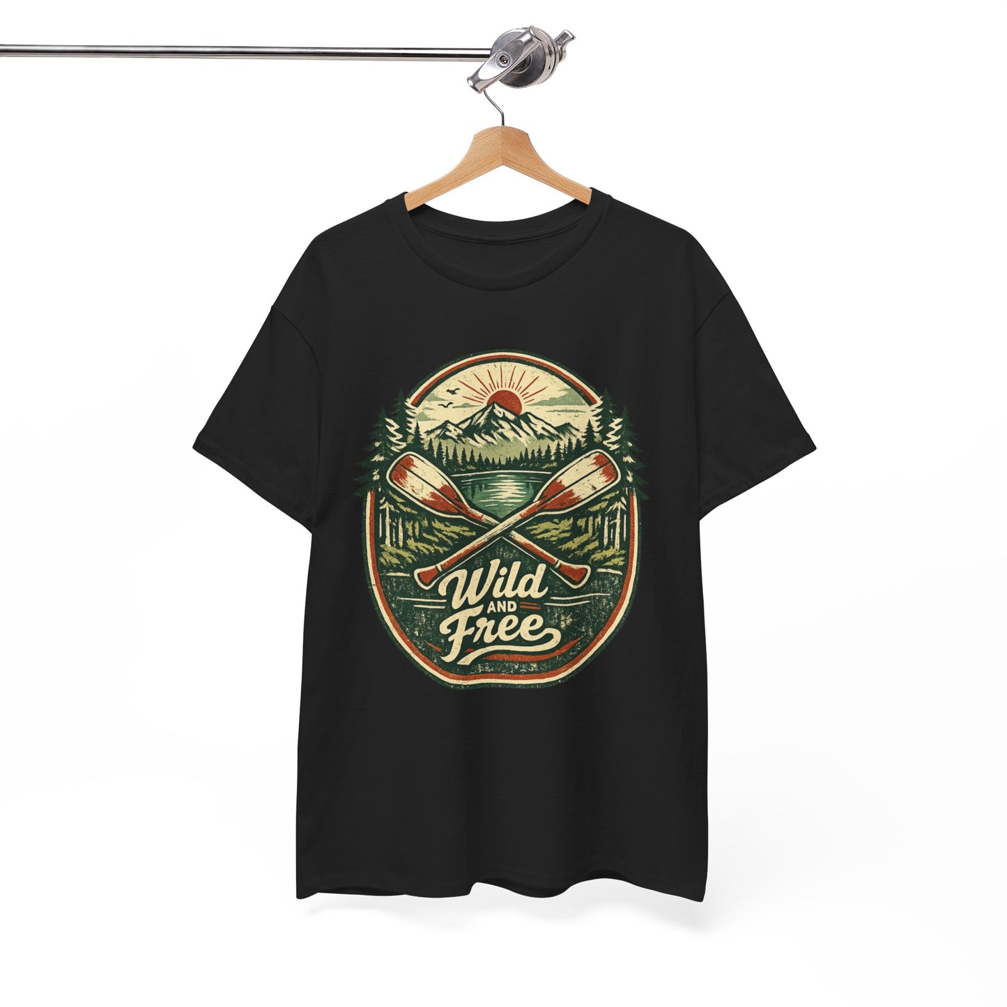 Wild and Free Badge Tee | Vintage Adventure Shirt | Outdoor Explorer Gift