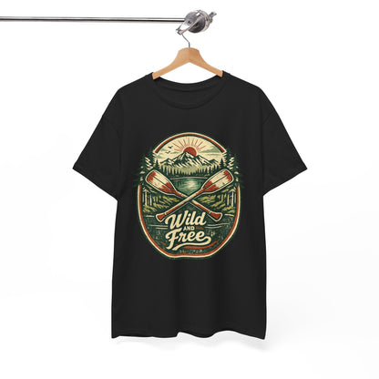 Wild and Free Badge Tee | Vintage Adventure Shirt | Outdoor Explorer Gift