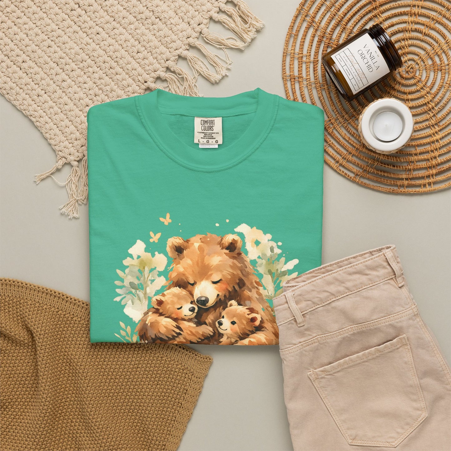 Mother Bear and Cubs Watercolor Tee | Wildlife Art Shirt | Mother Nature Gift | Unisex