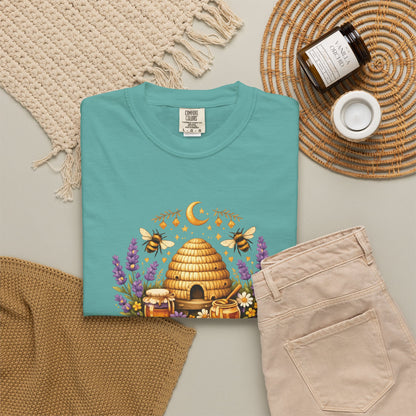 Beehive Honey and Lavender Tee | Vintage Nature Art Shirt | Botanical Garden Gift