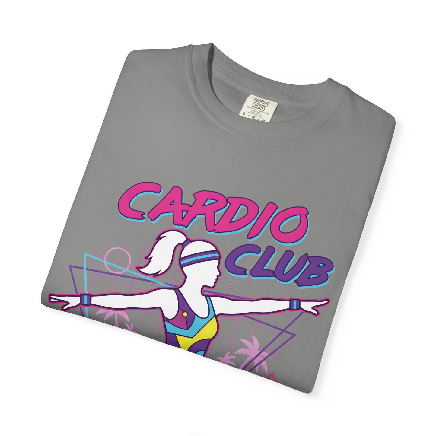 Cardio Club Retro 80s Grid Aerobics Graphic Tee | Vintage Gym Shirt Women
