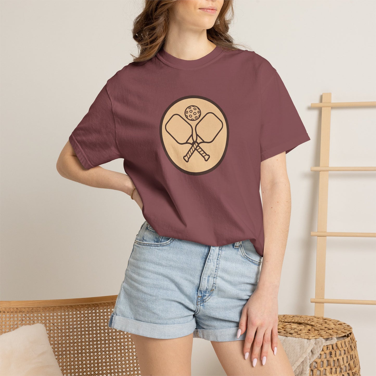 Vintage Pickleball Badge Tee Pickler Crest Minimalist Unisex Shirt