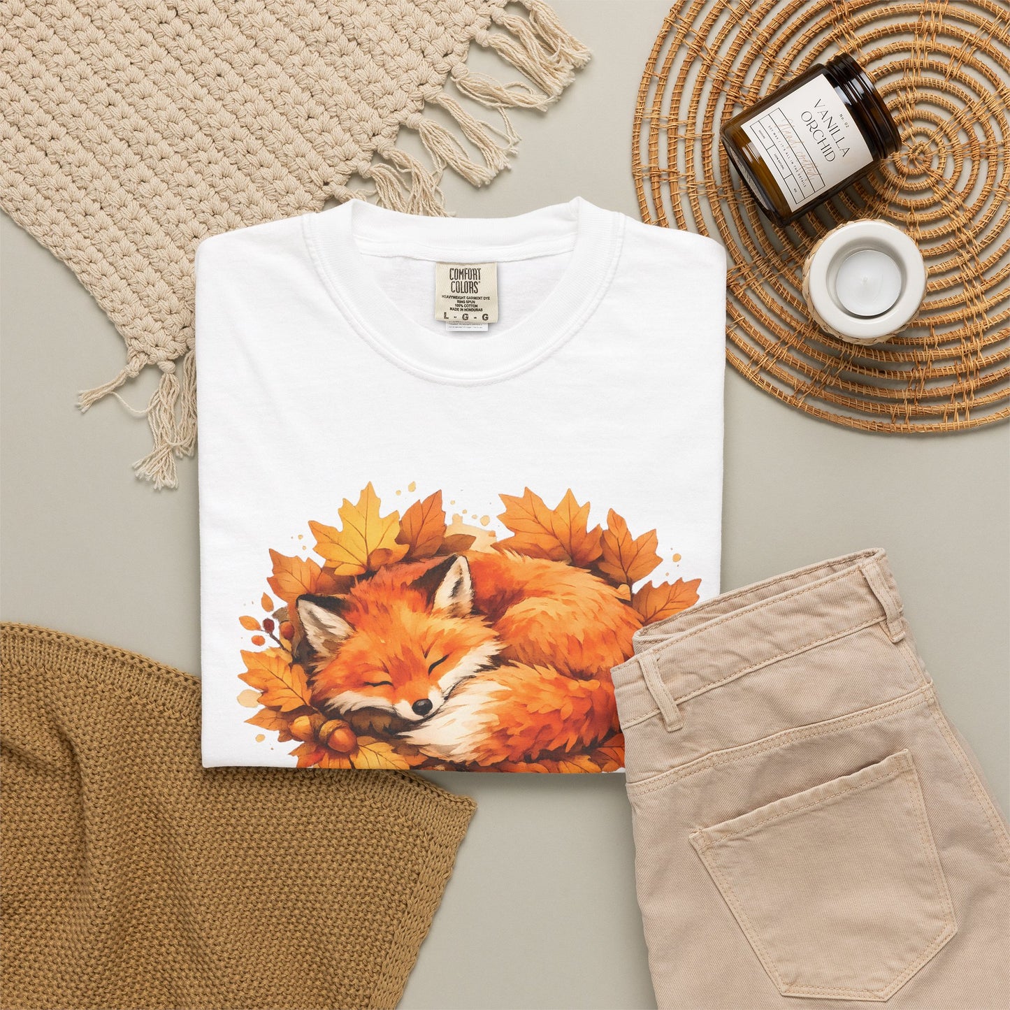 Sleeping Fox Watercolor Graphic Tee | Cozy Woodland Animal Shirt | Nature Lover Gift