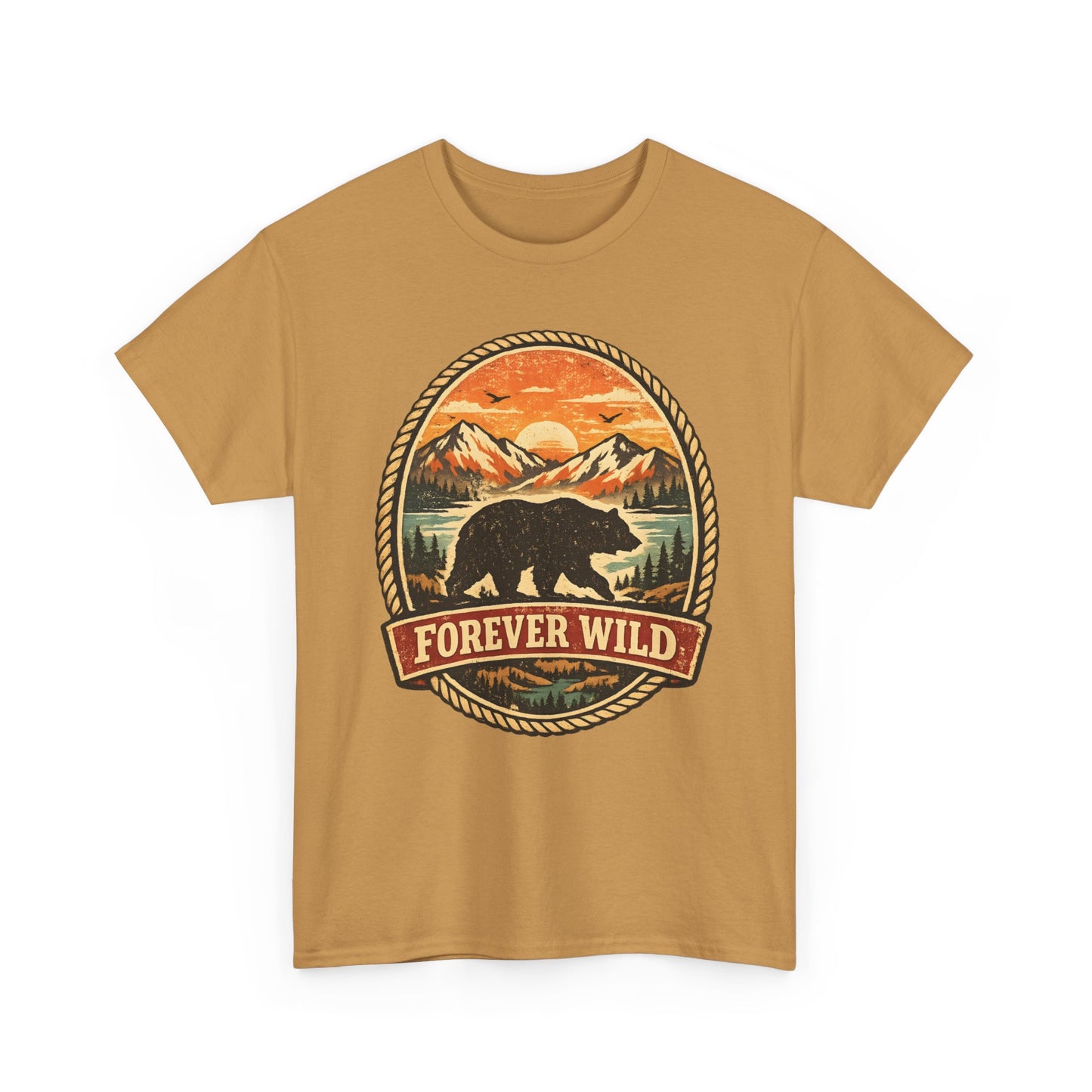 Grizzly Bear Forever Wild Badge Tee | Vintage National Park Shirt | Nature Lover Gift