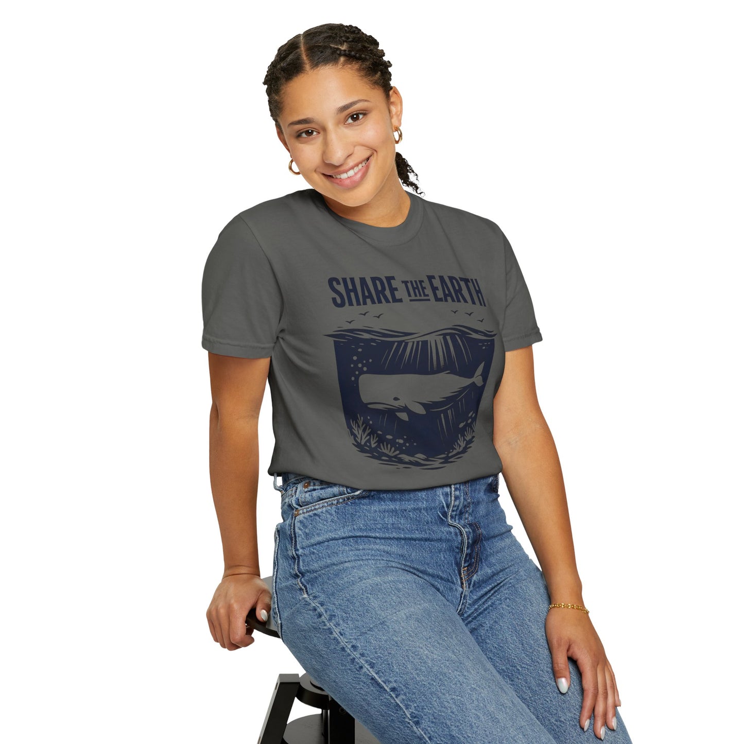 Whale Conservation Tee | Share the Earth Graphic Shirt | Ocean Wildlife Gift | Unisex