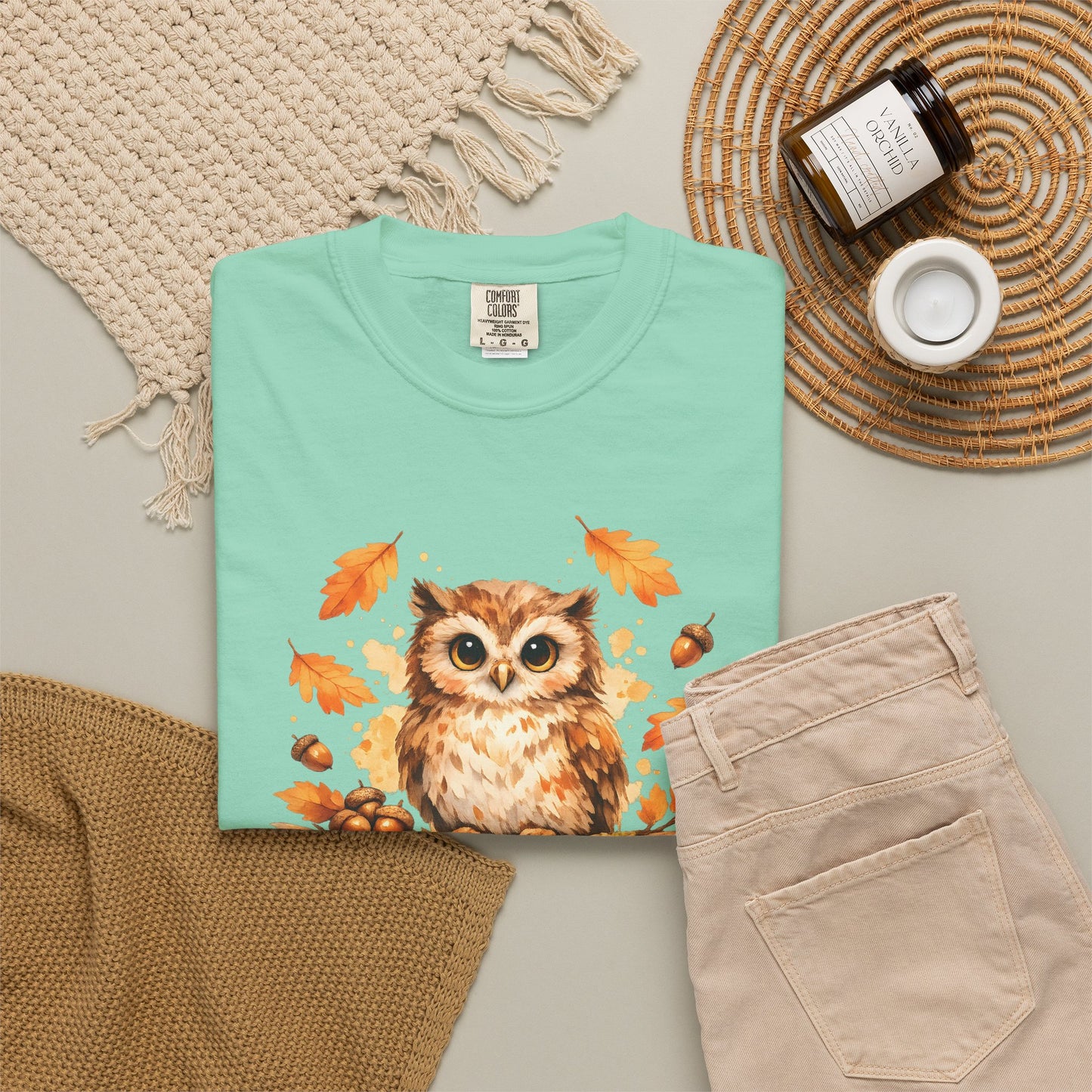 Watercolor Owl Graphic Tee | Autumn Wildlife Art Shirt | Owl Lover Gift
