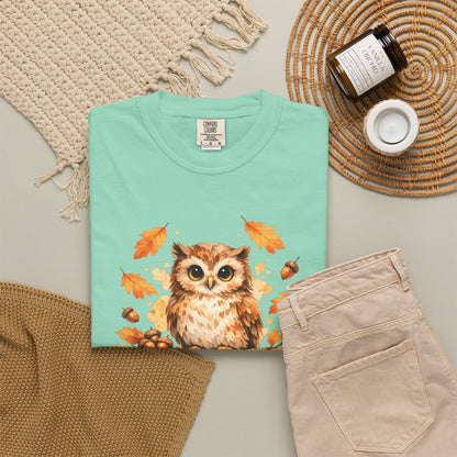 Watercolor Owl Graphic Tee | Autumn Wildlife Art Shirt | Owl Lover Gift