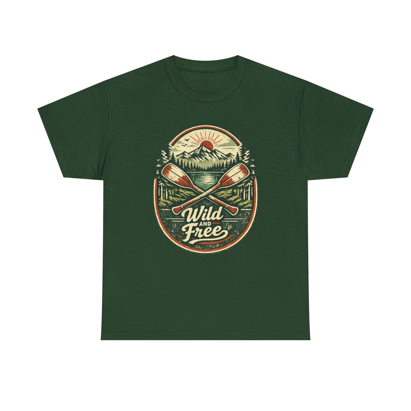 Wild and Free Badge Tee | Vintage Adventure Shirt | Outdoor Explorer Gift