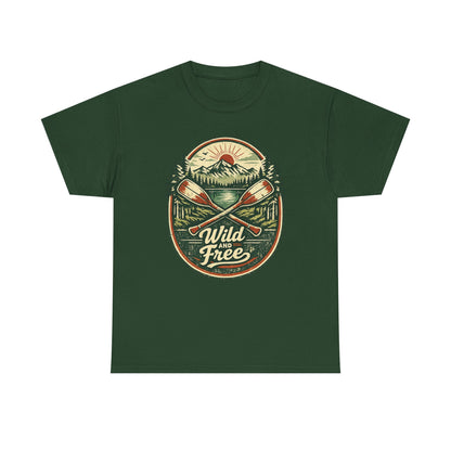 Wild and Free Badge Tee | Vintage Adventure Shirt | Outdoor Explorer Gift