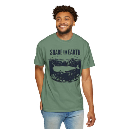Whale Conservation Tee | Share the Earth Graphic Shirt | Ocean Wildlife Gift | Unisex
