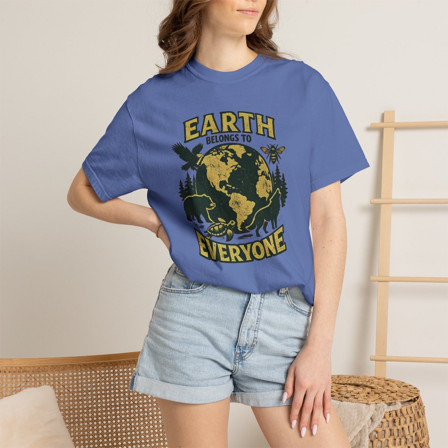 Earth Belongs to Everyone Earth Day Tee | Conservation Art Shirt | Wildlife Gift