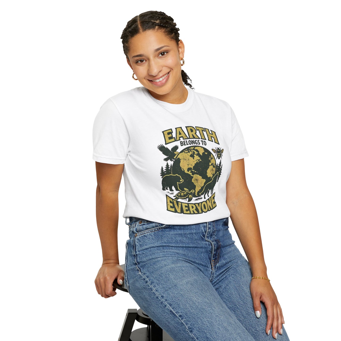 Earth Belongs to Everyone Earth Day Tee | Conservation Art Shirt | Wildlife Gift