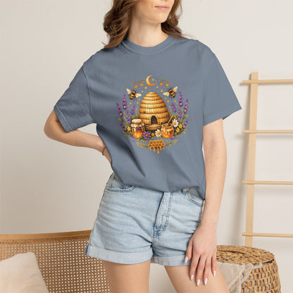 Beehive Honey and Lavender Tee | Vintage Nature Art Shirt | Botanical Garden Gift