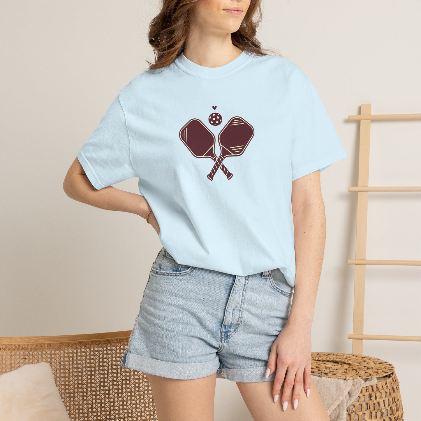 Pickleball Heart Icon Tee Pickler Love Minimalist Graphic Unisex Shirt