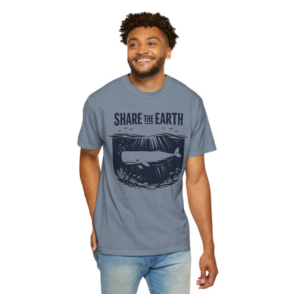 Whale Conservation Tee | Share the Earth Graphic Shirt | Ocean Wildlife Gift | Unisex