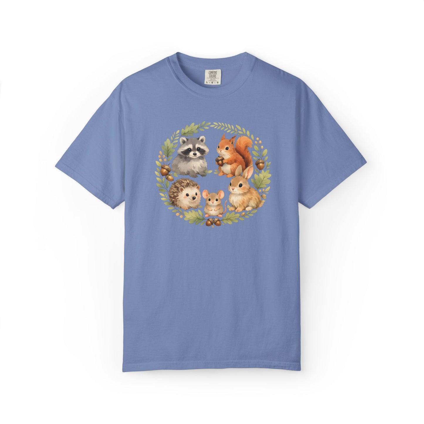 Woodland Animals Circle Watercolor Tee | Forest Creature Gift Shirt | Nature Lover