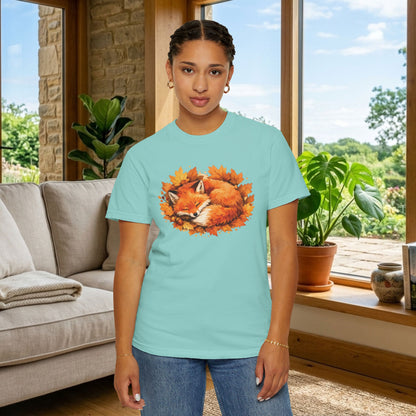 Sleeping Fox Watercolor Graphic Tee | Cozy Woodland Animal Shirt | Nature Lover Gift