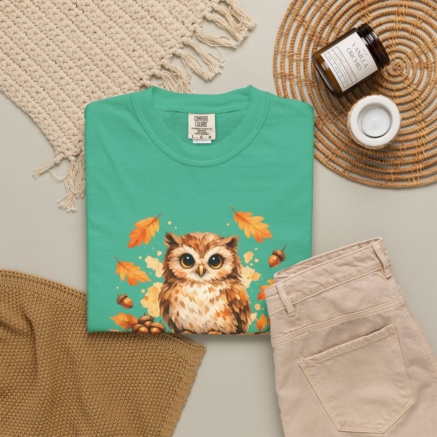 Watercolor Owl Graphic Tee | Autumn Wildlife Art Shirt | Owl Lover Gift