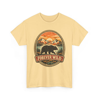 Grizzly Bear Forever Wild Badge Tee | Vintage National Park Shirt | Nature Lover Gift