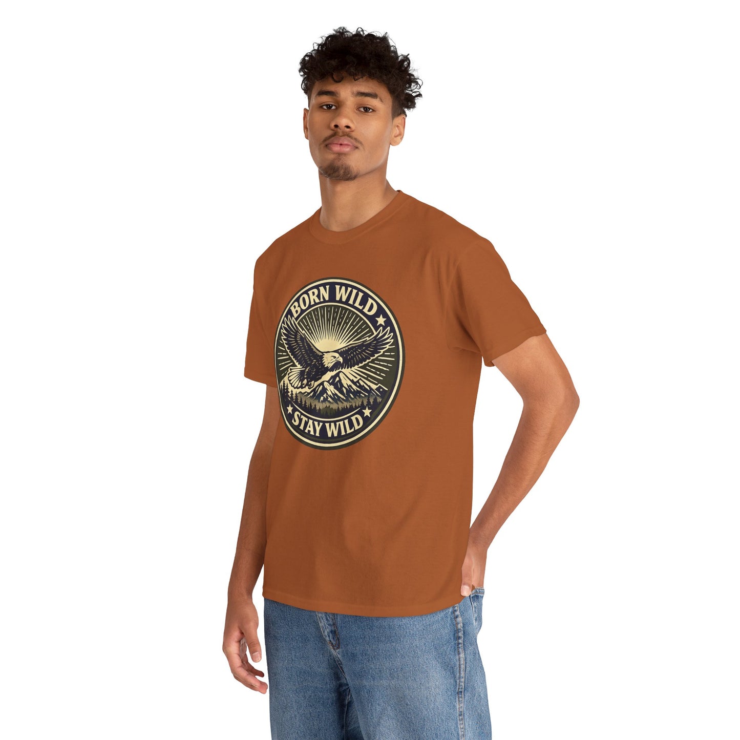 Eagle Ranger Patch Graphic Tee | Mid-Century Outdoor Shirt | Born Wild Stay Wild Unisex