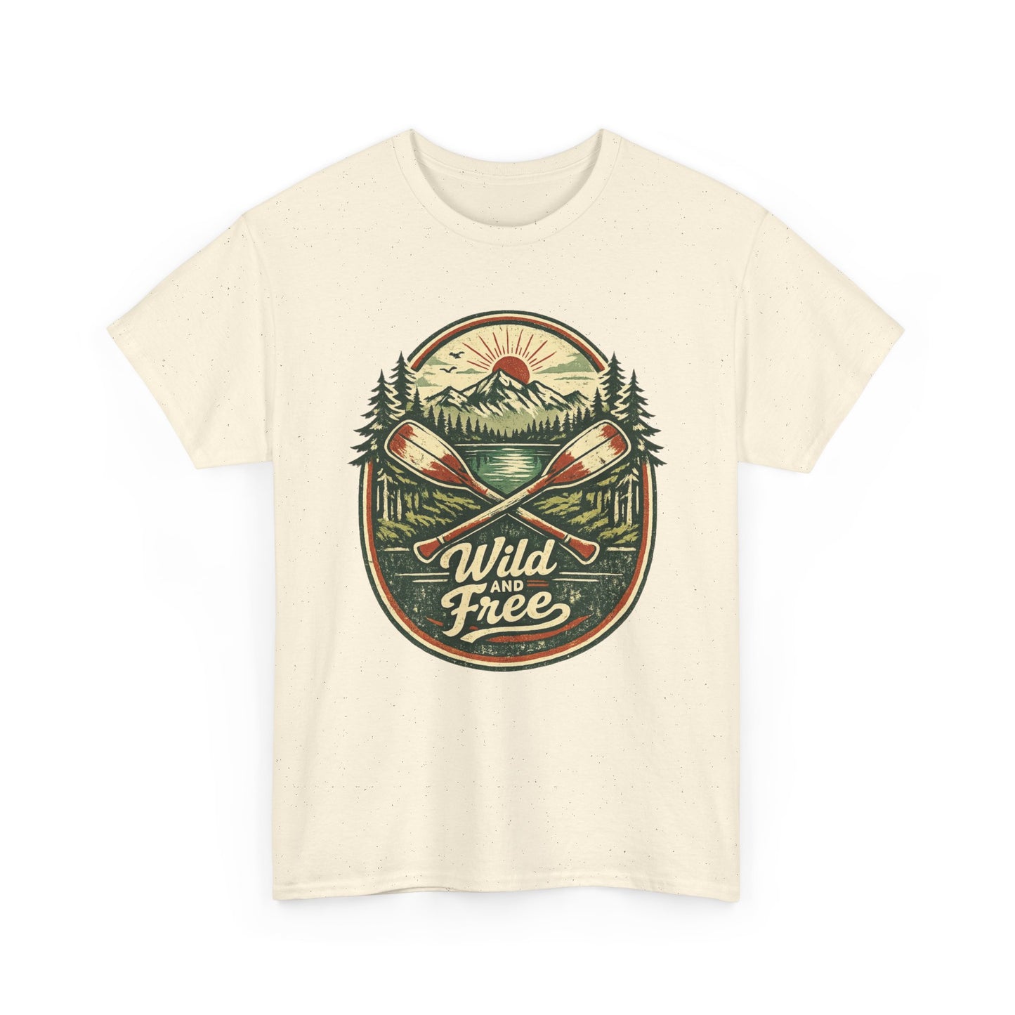 Wild and Free Badge Tee | Vintage Adventure Shirt | Outdoor Explorer Gift