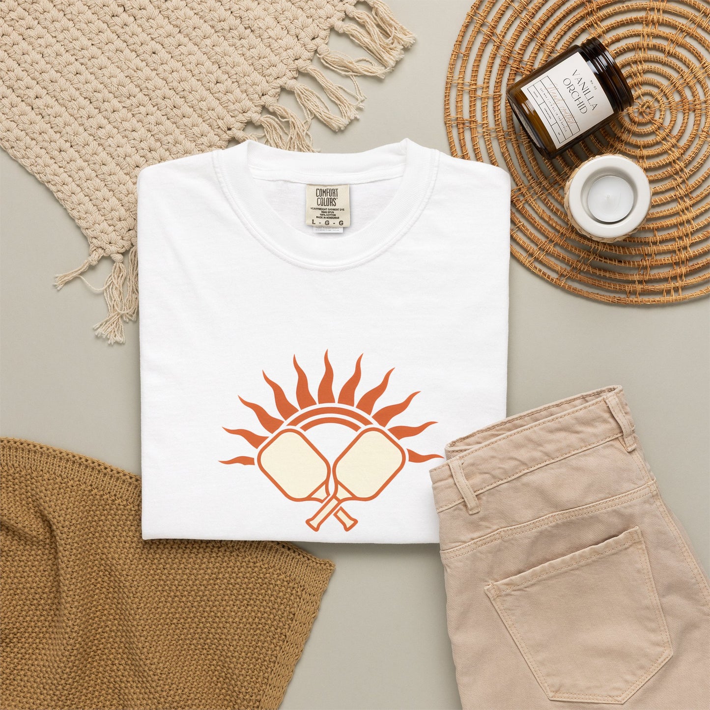 Pickleball Sun Badge Tee Pickler Vintage Minimalist Unisex Shirt