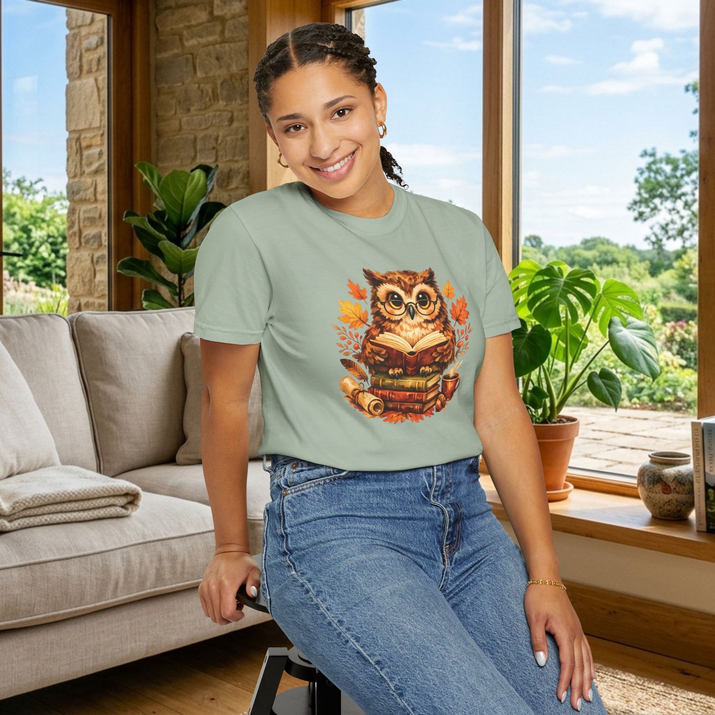Wise Owl Watercolor Humor Tee | Book Lover Nature Shirt | Whimsical Wildlife Gift