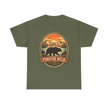 Grizzly Bear Forever Wild Badge Tee | Vintage National Park Shirt | Nature Lover Gift