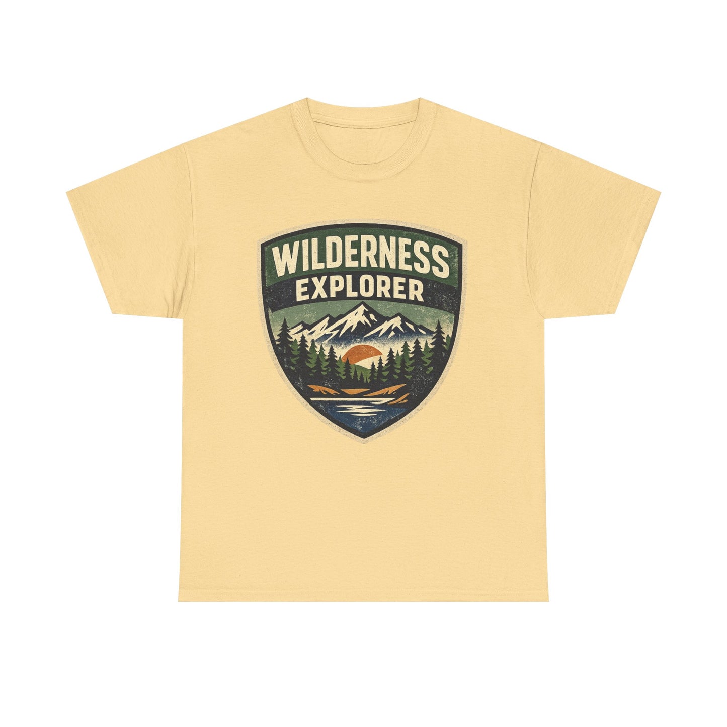 Wilderness Explorer Shield badge Tee | Retro Outdoor Adventure design | Hiking