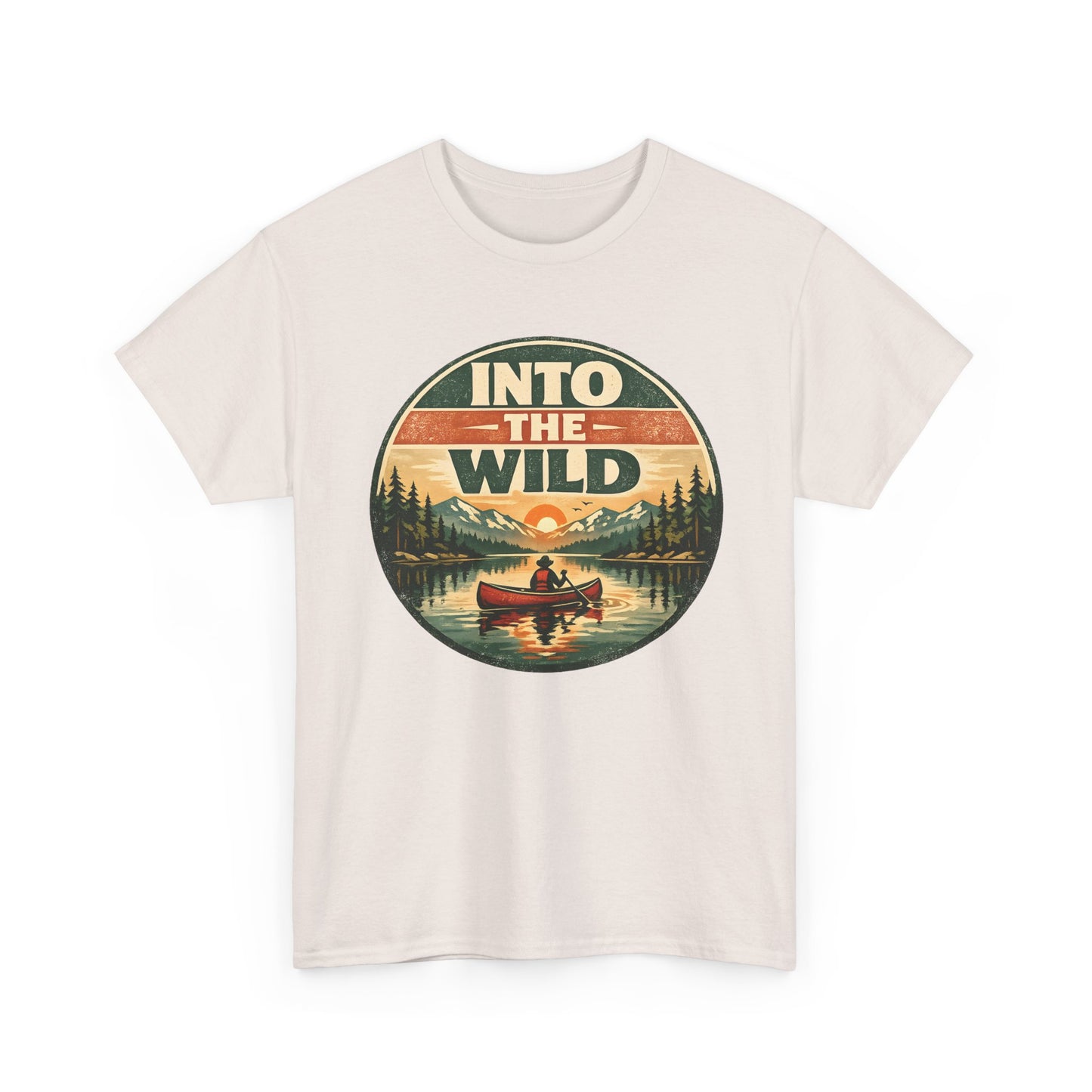 Into the Wild Canoe Badge Tee | Vintage Outdoor Graphic Shirt | Camping Adventure Gift