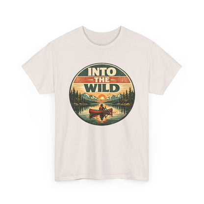 Into the Wild Canoe Badge Tee | Vintage Outdoor Graphic Shirt | Camping Adventure Gift