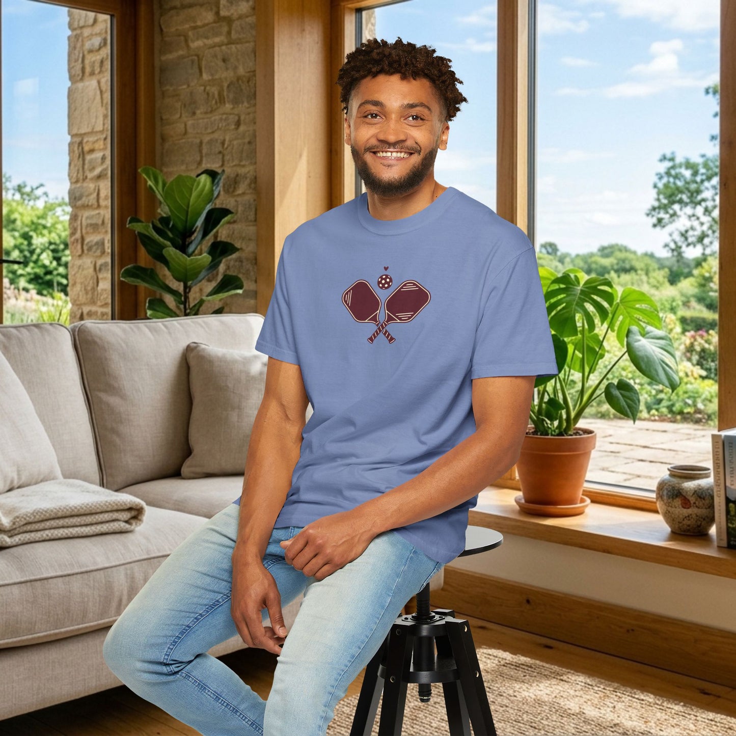 Pickleball Heart Icon Tee Pickler Love Minimalist Graphic Unisex Shirt