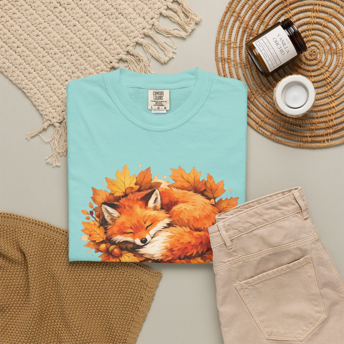 Sleeping Fox Watercolor Graphic Tee | Cozy Woodland Animal Shirt | Nature Lover Gift