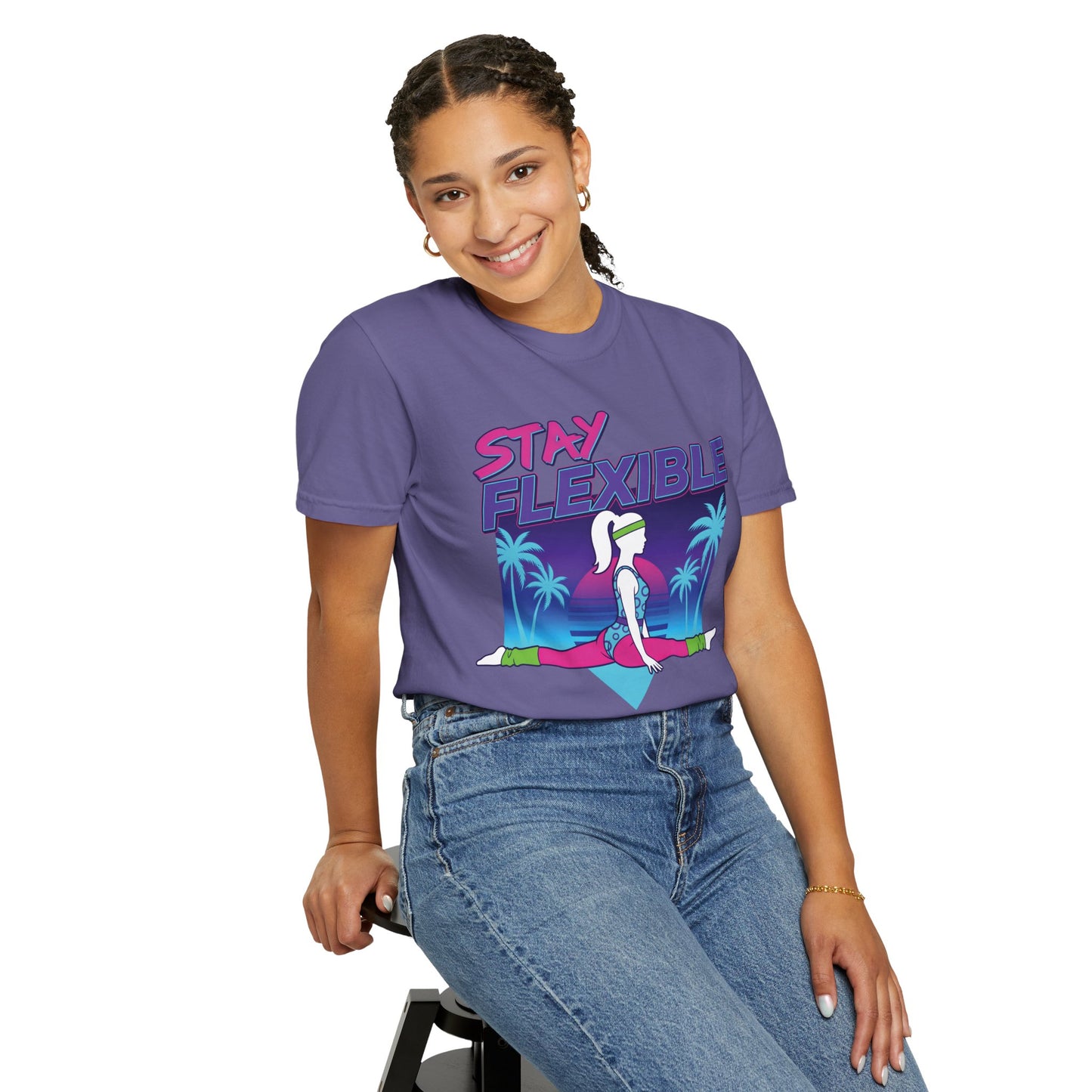 Stay Flexible Retro 80s Splits Aerobics Tee | Vintage Gym Shirt Women
