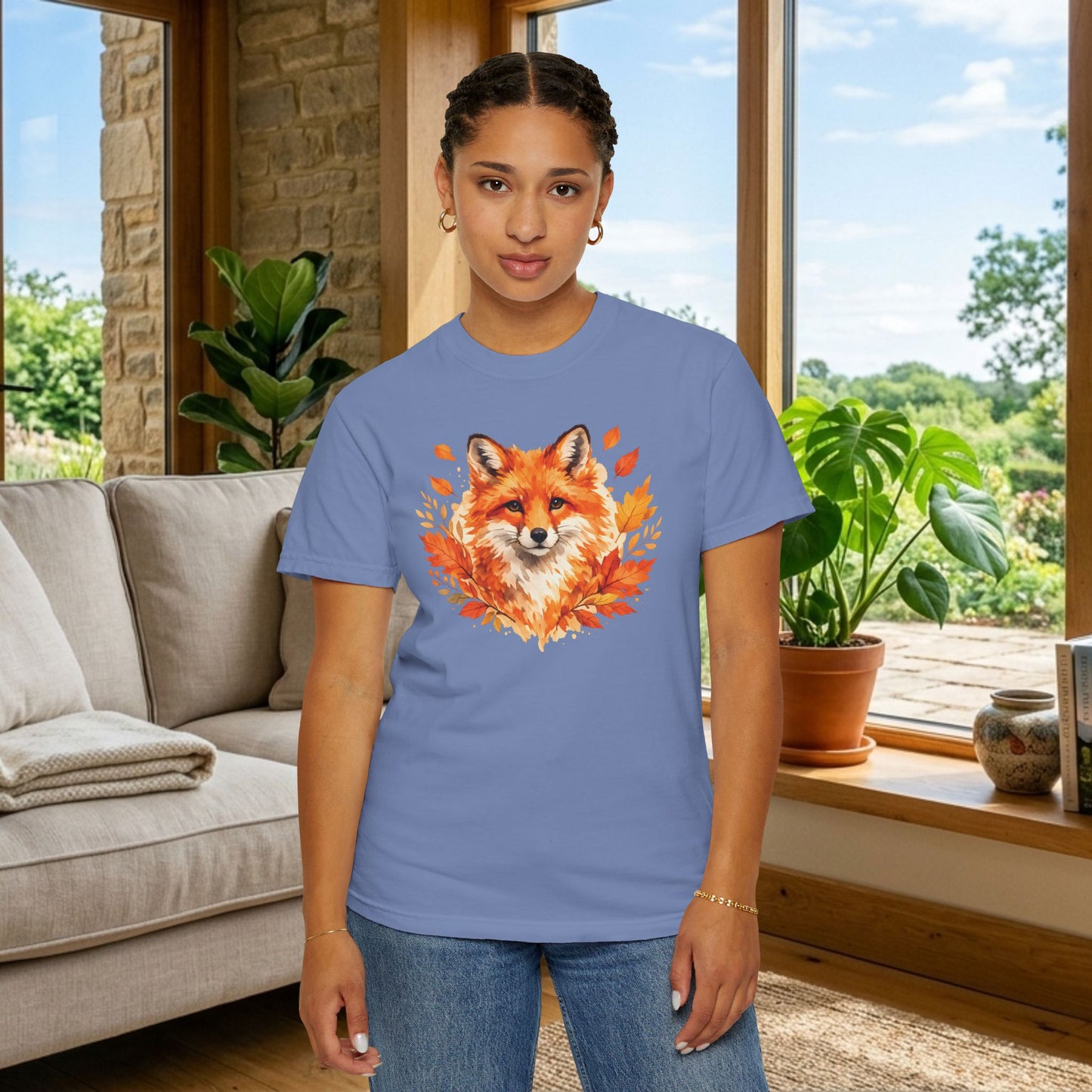 Watercolor Fox Graphic Tee | Autumn Wildlife Art Shirt | Nature Lover Gift | Unisex