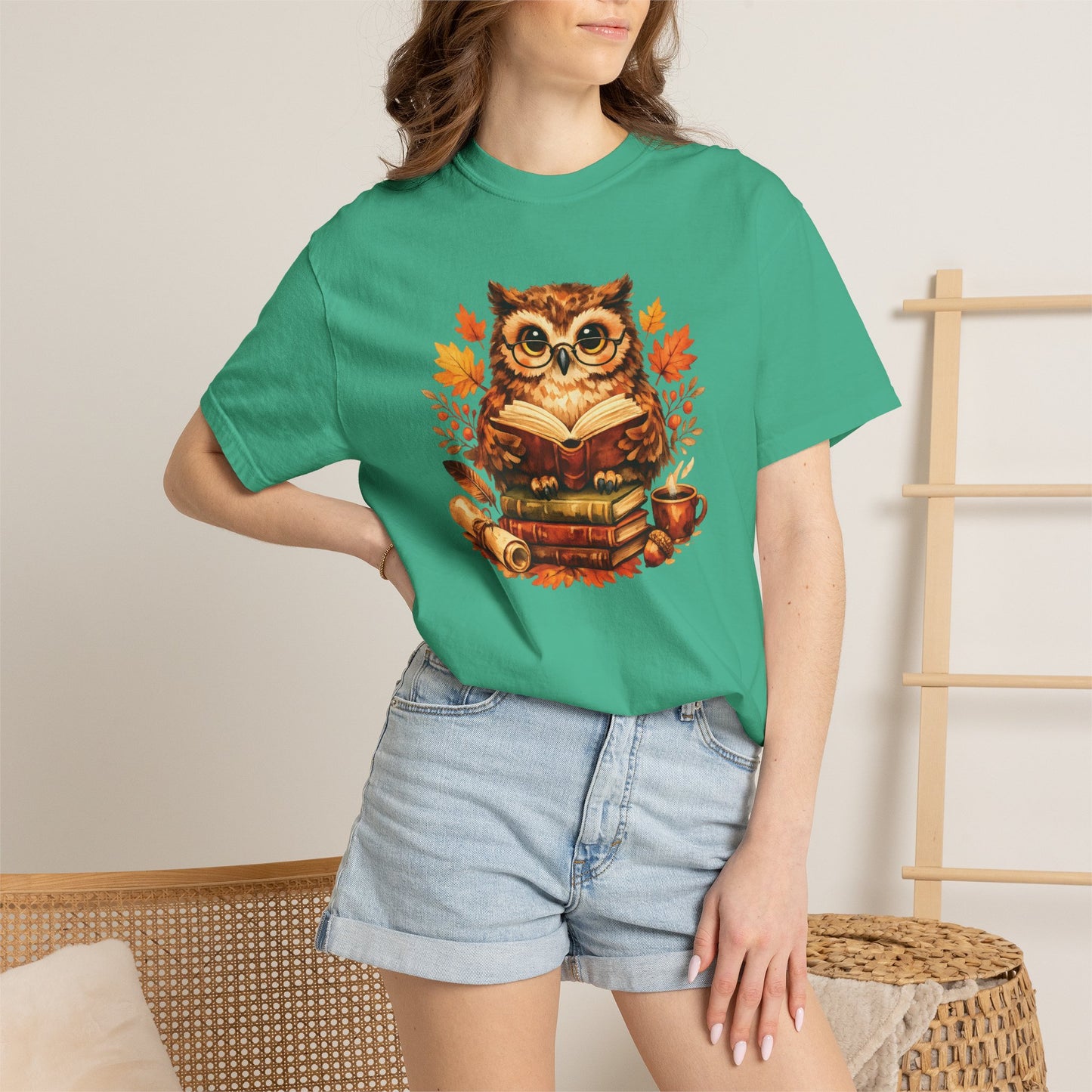 Wise Owl Watercolor Humor Tee | Book Lover Nature Shirt | Whimsical Wildlife Gift