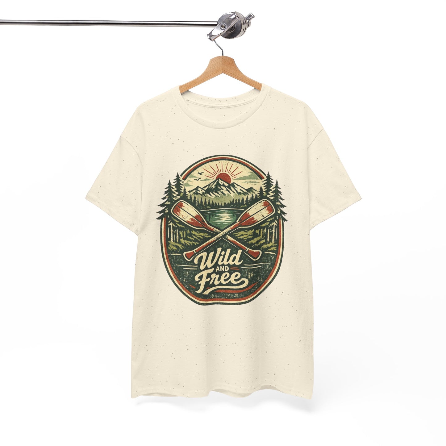 Wild and Free Badge Tee | Vintage Adventure Shirt | Outdoor Explorer Gift
