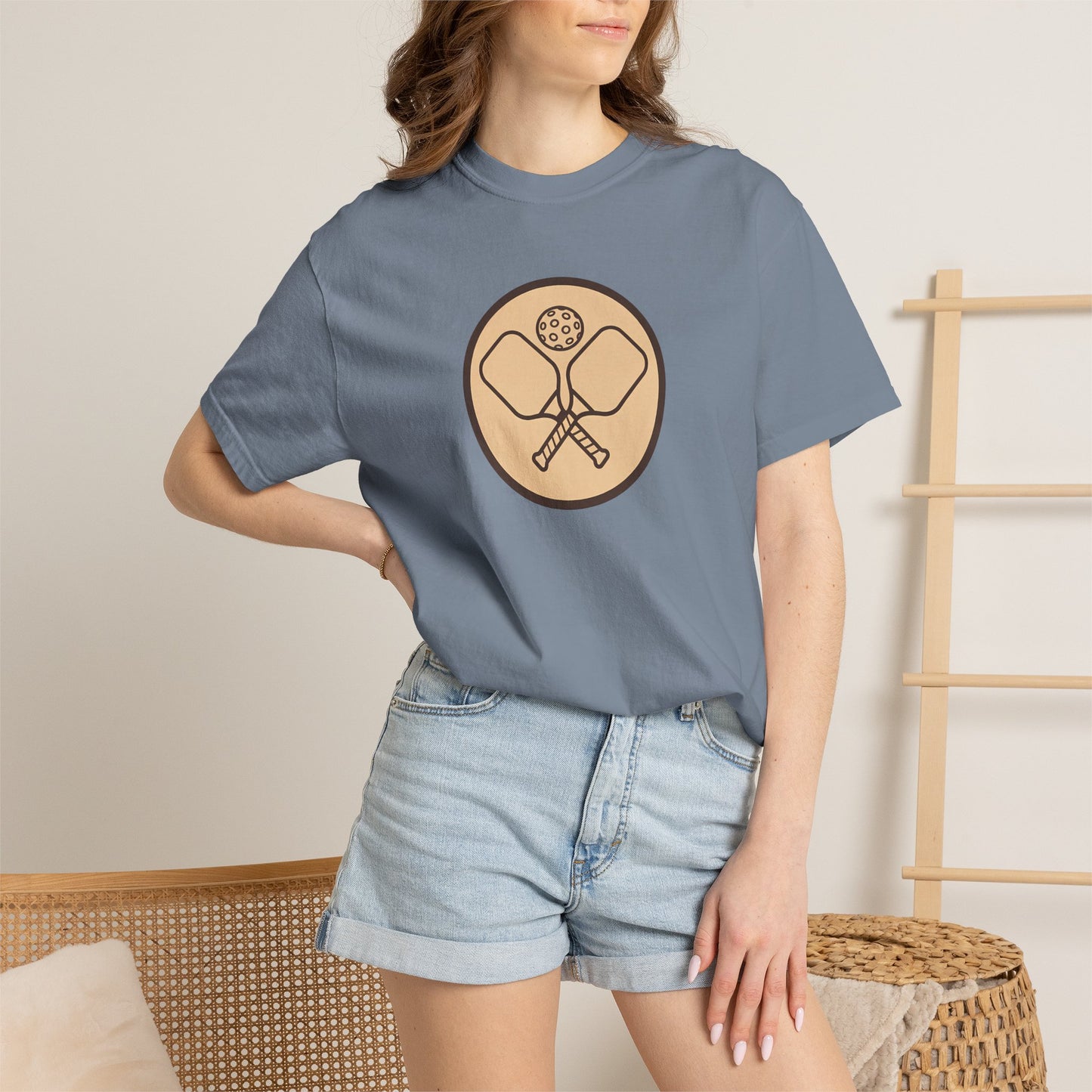 Vintage Pickleball Badge Tee Pickler Crest Minimalist Unisex Shirt